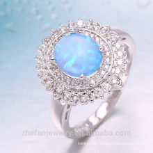 Latest arrival charming sea blue 925 sterling silver ring for women